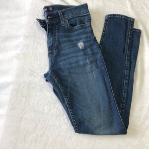 Hollister Distressed Skinny‎ Jeans Dark Wash Denim Slim Fit Size 30x30